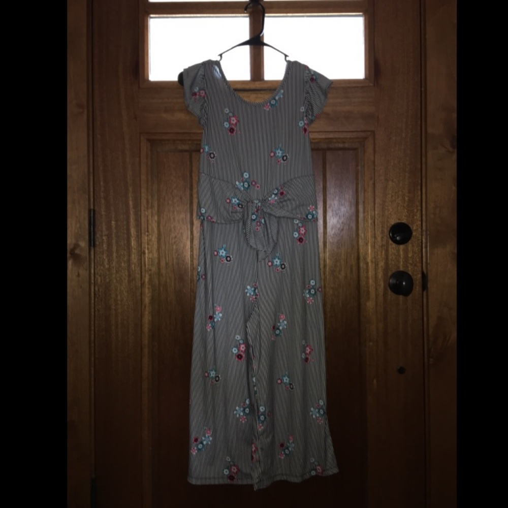 Never worn black and white floral jumpsuit